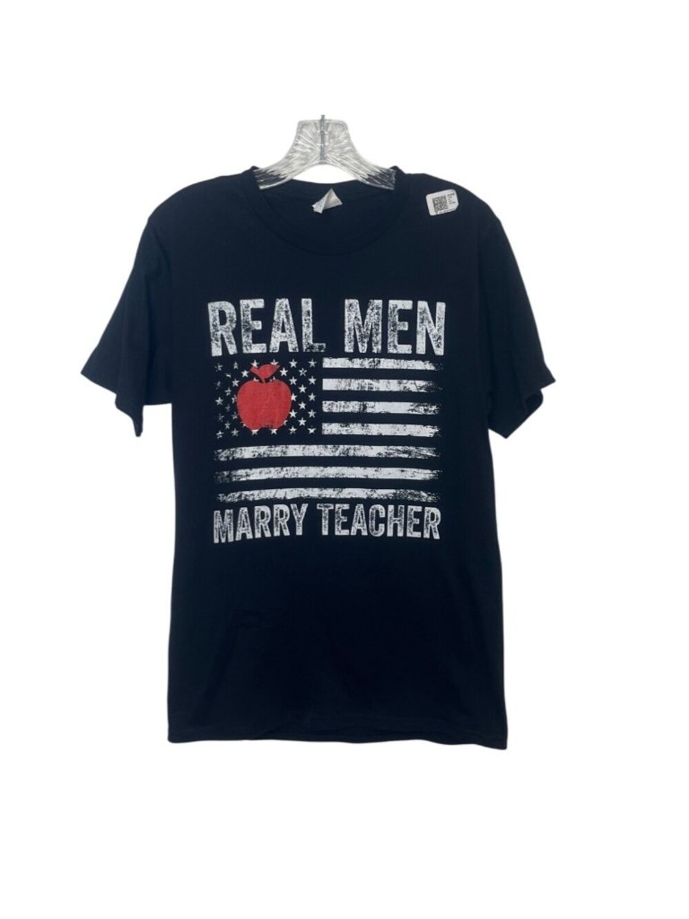 Real Men Marry Teacher Tshirt Tee Small Black Cotton Port & Company